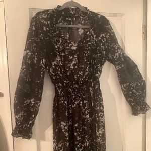 DKNY Black floral print dress